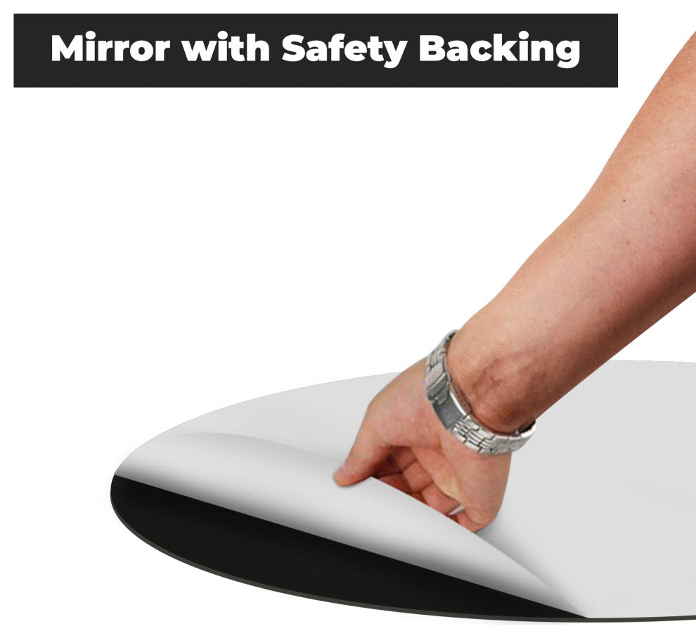 Round Beveled Polished Frameless Wall Mirror With Hooks, 18"