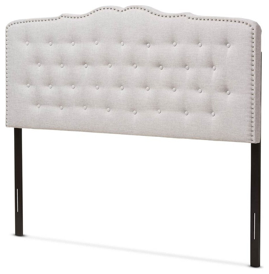Lucy Modern Grayish Beige Fabric King Size Headboard