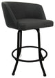 Joey Swivel Metal Stools, Set of 3, Moonstone, Black, 26"