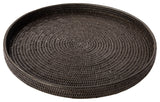 Artifacts Rattan™ Round Serving / Ottoman Tray, Tudor Black, Extra Large