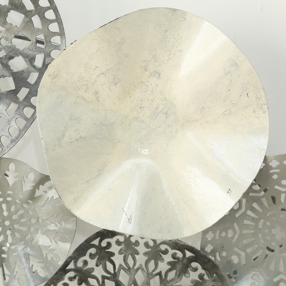 Modern Grey Metal Attached Rounds Wall Decor