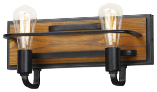 Maxim 10302 Black Forest 2 Light 16"W Bathroom Vanity Light - Black / Ashbury