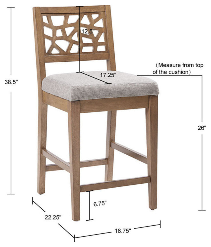 INK+IVY Farmhouse Wood Barstool Counter Stools