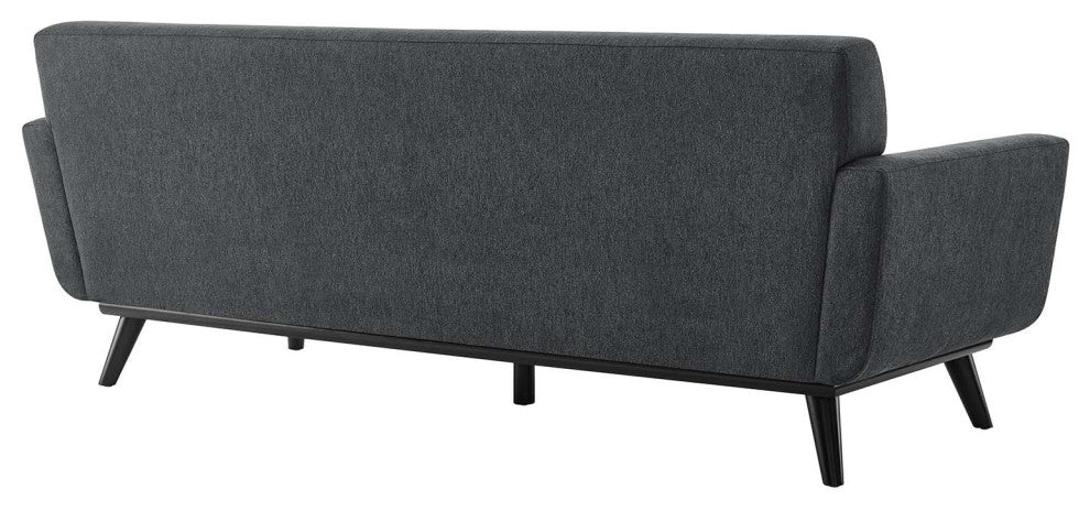 Engage Herringbone Fabric Sofa, Charcoal