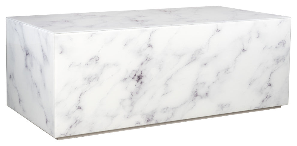 Matteo Marble Design Block Coffee Table, White