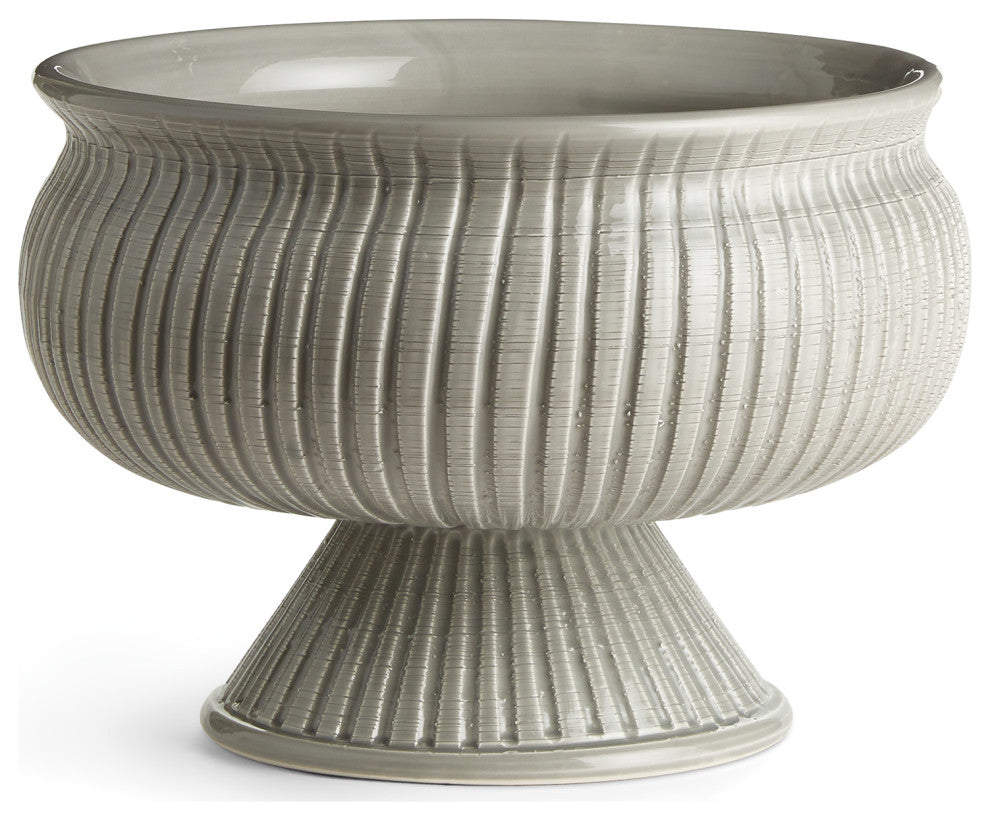 Graffio Decorative Footed Bowl, Gray