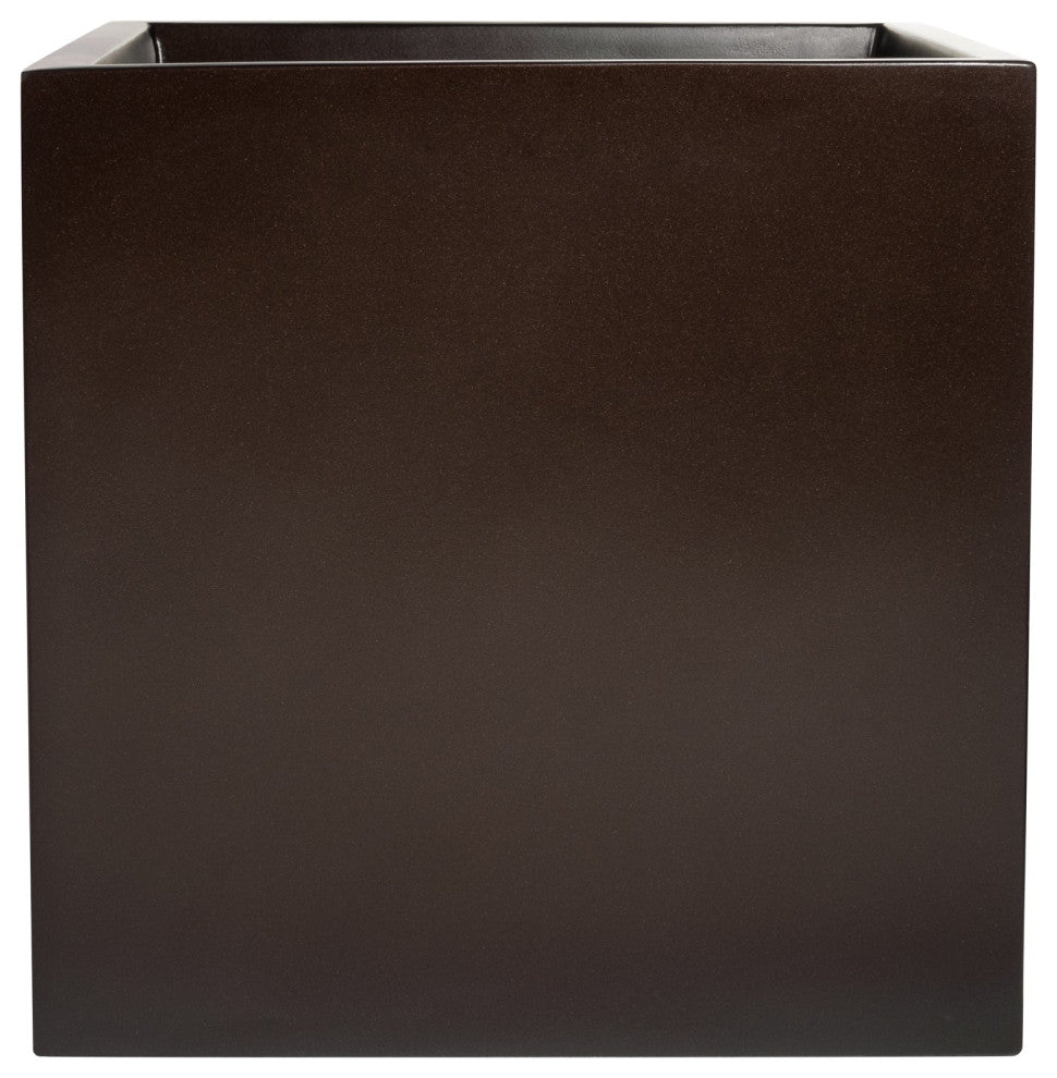 Dixon Square Cube Planter Box, Brown, 15"x15"x15"