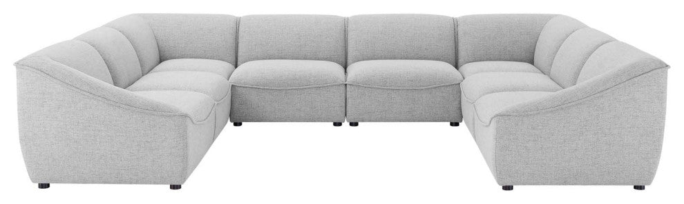 Sectional Sofa Set, Fabric, Gray, Modern, Living Lounge Hotel Hospitality