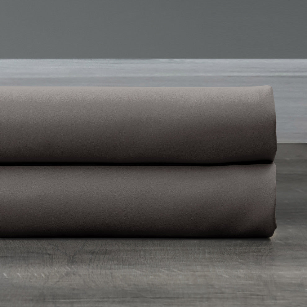 Neutral Gray Grommet Doublewide Room Darkening Curtain Single Panel, 100"x96"