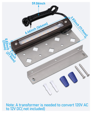 24 Pack 5CCT 7 Inch Retaining Wall Lights, Surface & Recessed Mounted