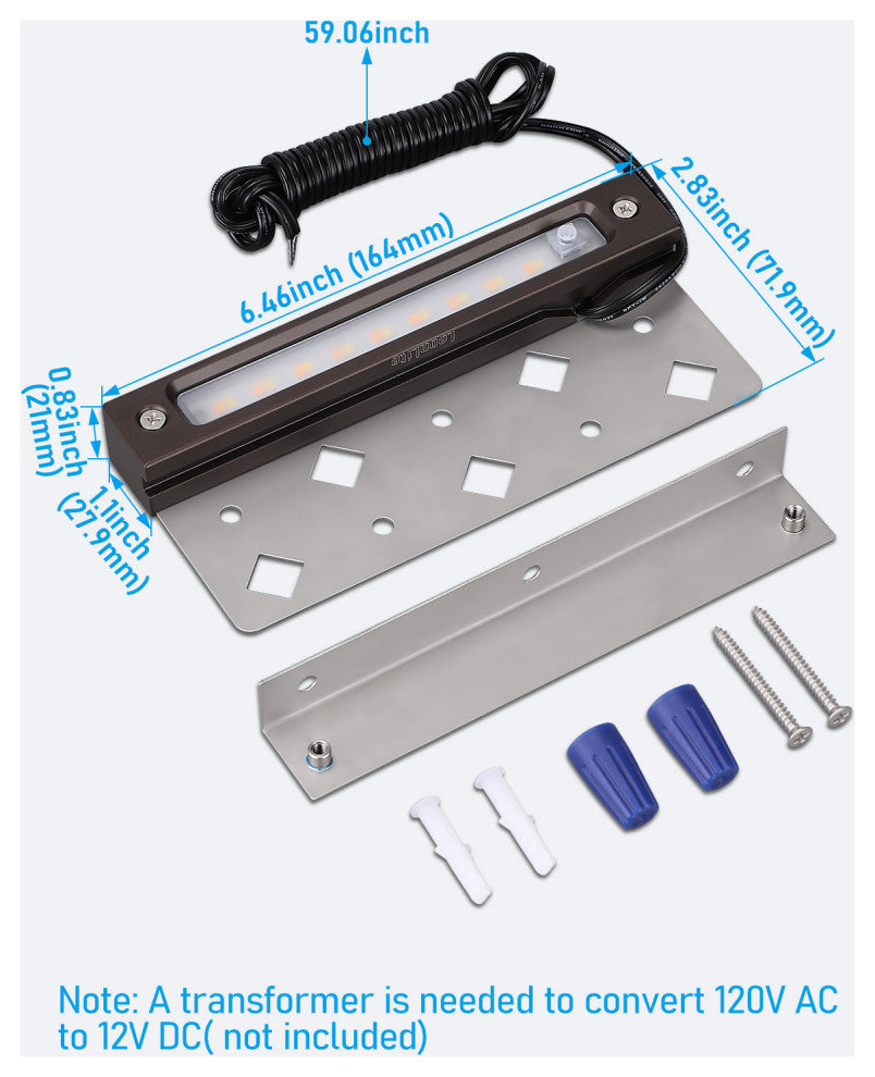 24 Pack 5CCT 7 Inch Retaining Wall Lights, Surface & Recessed Mounted