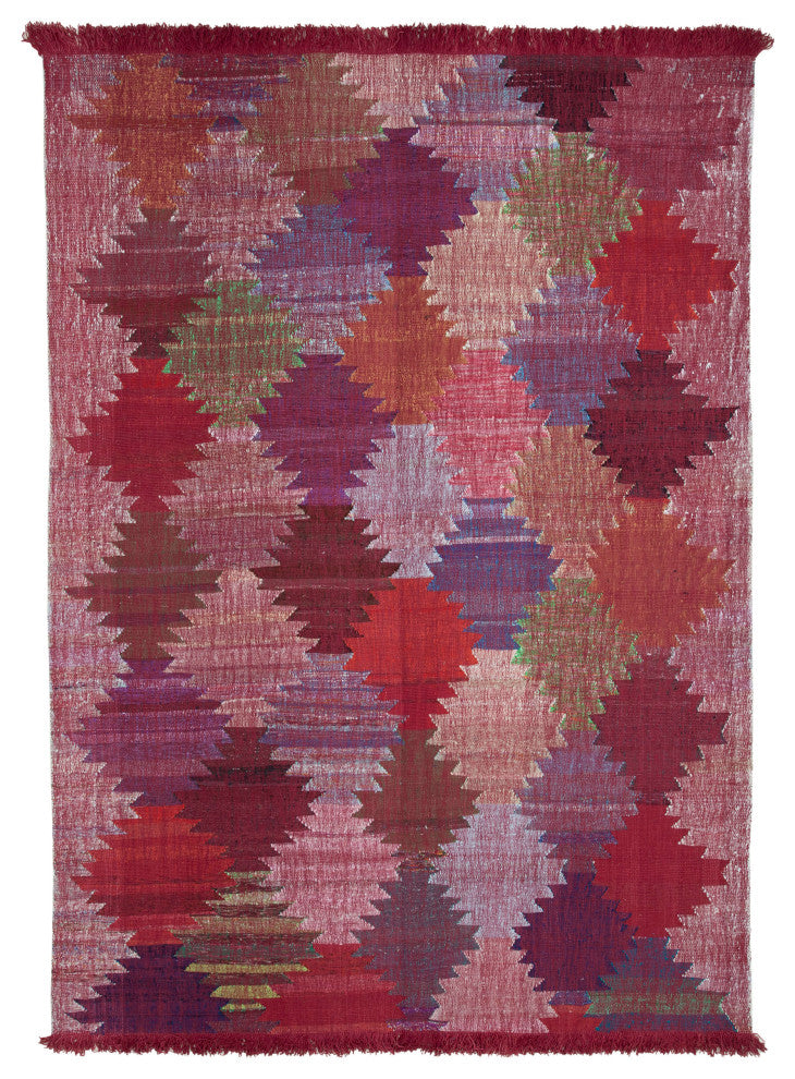 Rug N Carpet - Handmade Turkish 7' 11'' x 11' 3'' Modern Design Wool Kilim Rug