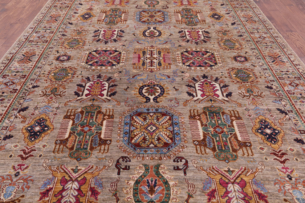 9' 0" X 11' 10" Persian Tabriz Handmade Wool Rug Q7662