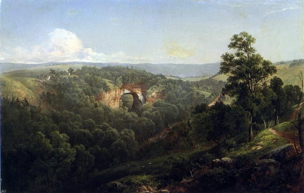 David Johnson Natural Bridge Virginia, Gallery Wrapped Canvas Print, 18"x27"