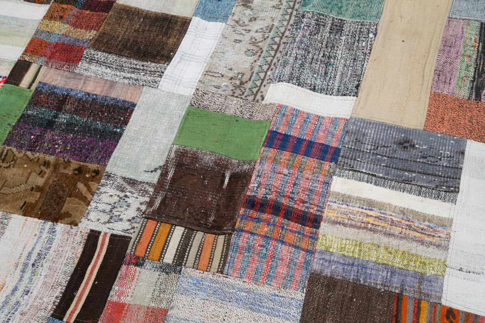 Rug N Carpet - Handmade Oriental 6' 7'' x 9' 10'' Rustic Patchwork Kilim Rug