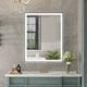 Framed LED Lighted Bathroom Vanity Mirror With Defogger, Matte Black, 28"x36"