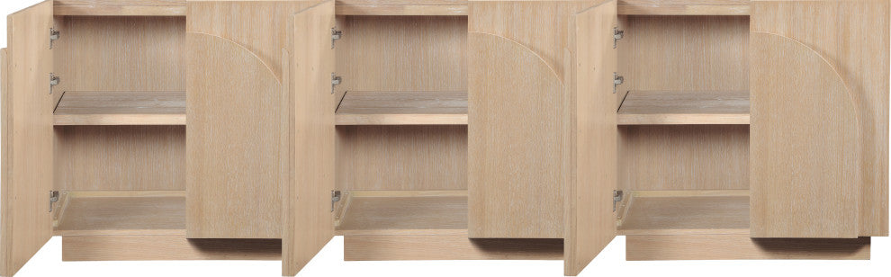Navona Oak Veneer Sideboards / Buffet, Natural, 3pc