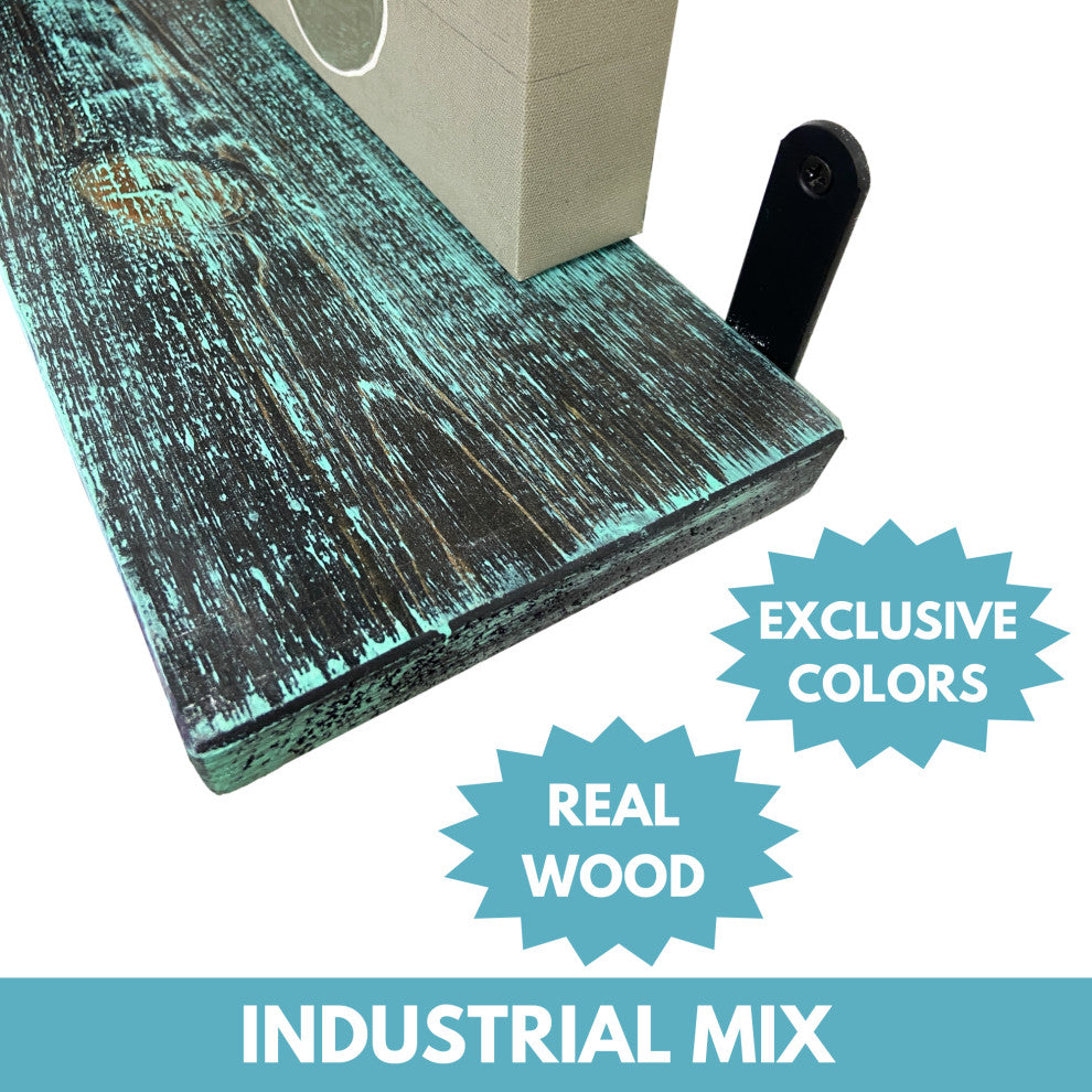 Barn Walls Floating Shelves - Set of 4, Industrial Mix