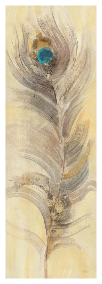 "Blue Eyed Feathers II" Digital Paper Print by Albena Hristova, 26"x74"