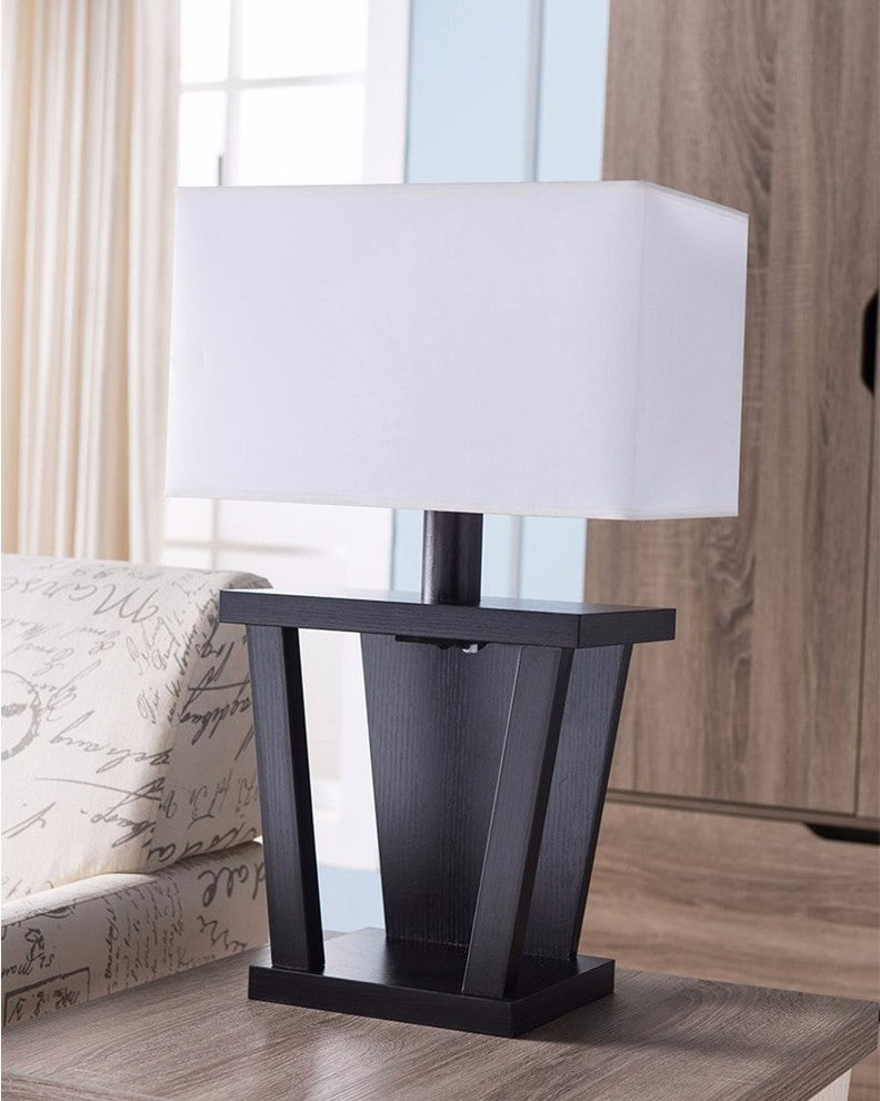 Benzara BM148836 Contemporary Style Sturdy Table Lamp, Dark Brown