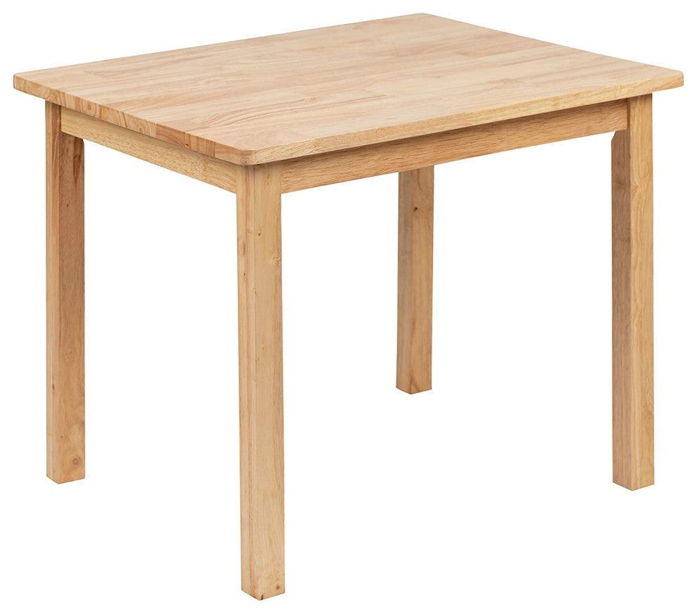 Kids Solid Hardwood Table and Chair Set - 3 Piece Set, Natural