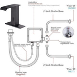 Automatic Touchless Sensor Bathroom Sink Faucets, Black Waterfall