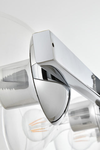 3 Light Chrome And Clear Bath Sconce