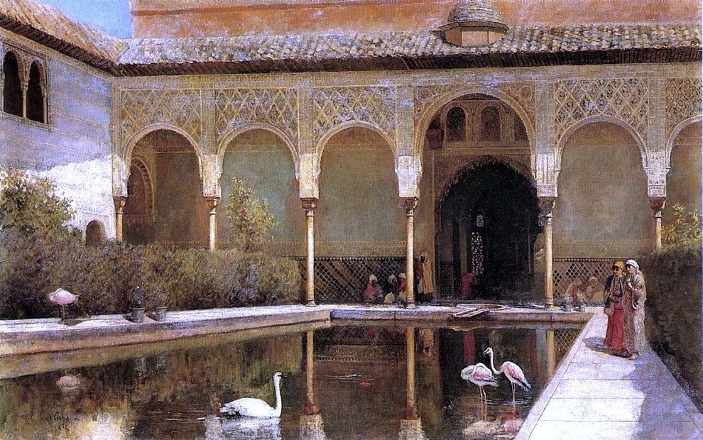 Edwin Lord Weeks A Court in The Alhambra in the Time of the Moors Wall Decal