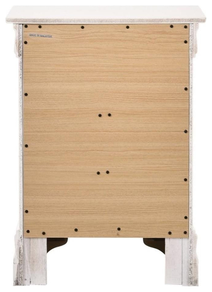 Glory Furniture Louis Phillipe 3 Drawer Nightstand in White