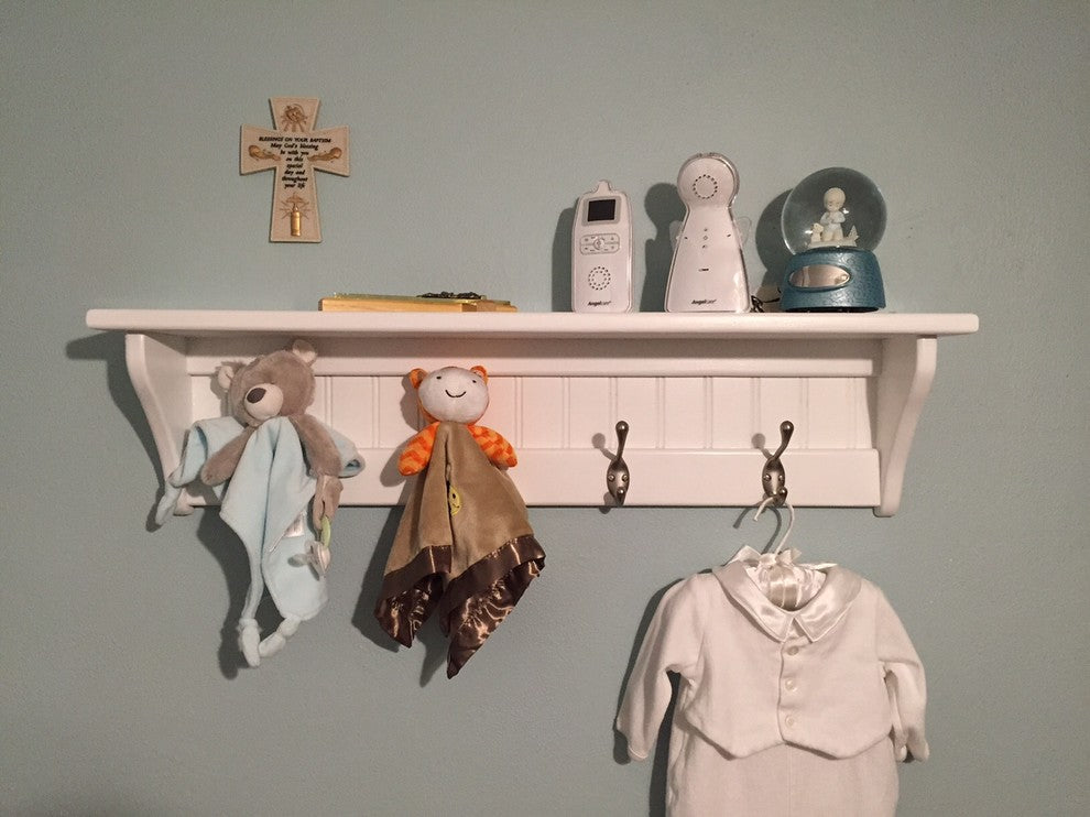 Wood Wall Hanging Coat Rack Display Room Shelf
