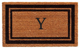Black Border 18"x30" Monogram Doormat, Letter Y