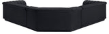Cascade Upholstered Modular Sofa, Black, Velvet, Corner Sectional