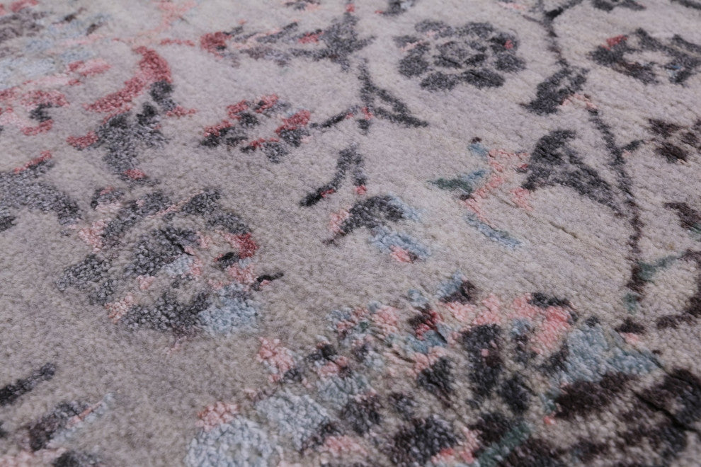 2' 6" X 10' 0" Runner Persian Hand Knotted Modern Wool and Silk Rug Q6310