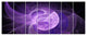 Purple Mystic Psychedelic Design, Abstract Art on Canvas, 83"x32", 7 Panels