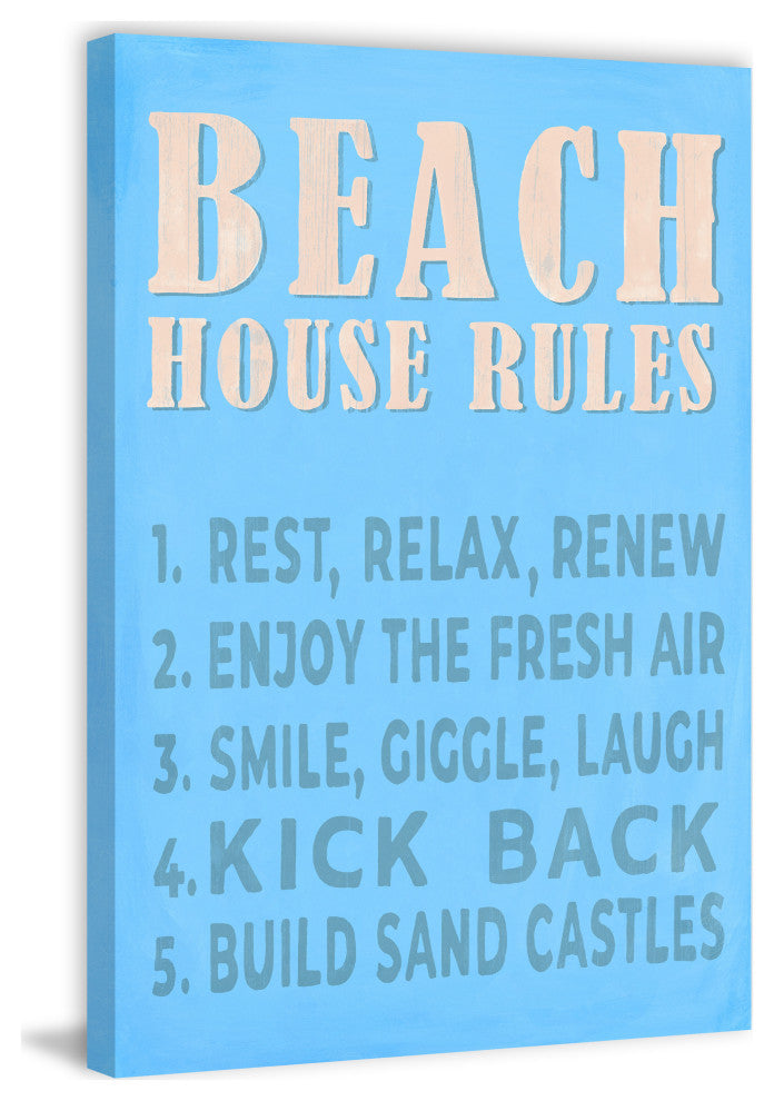 "Beach Rules" Painting Print on Wrapped Canvas, 12x18