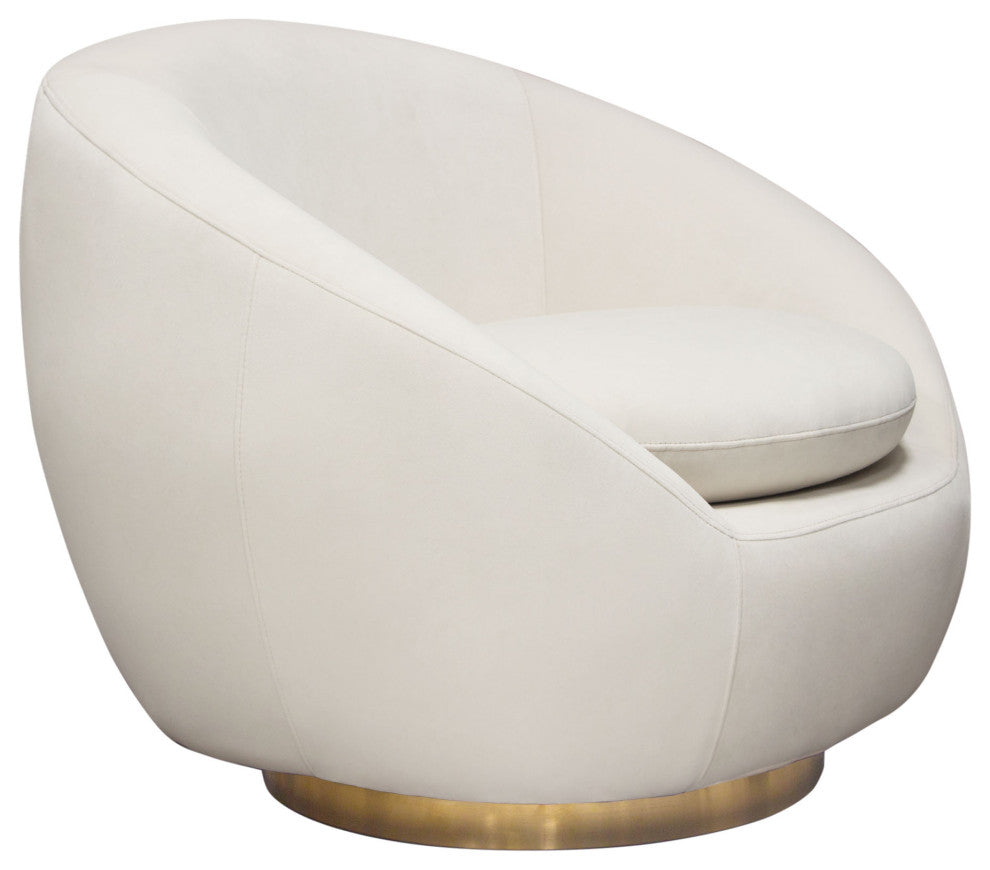 Celine Swivel Accent Chair, Light Cream