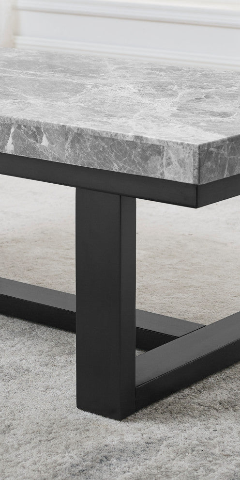 Lucca Gray Marble Top End Table
