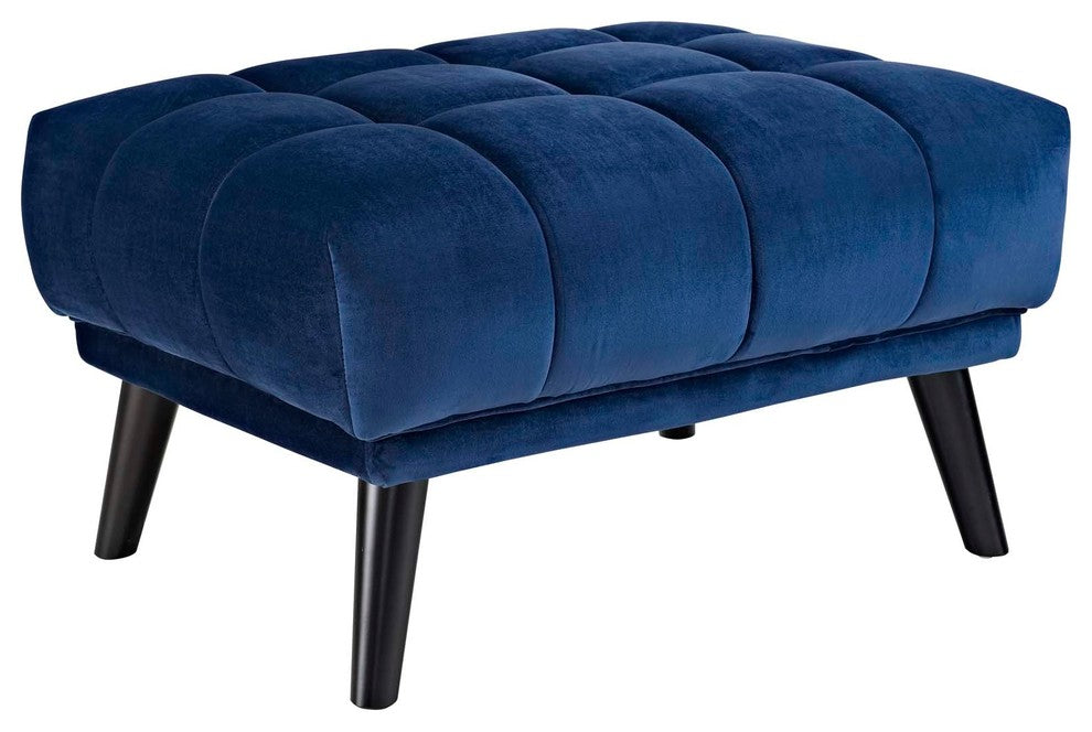Modern Navy Bestow Velvet Ottoman