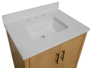California 30" Bathroom Vanity, Blonde, Matte White