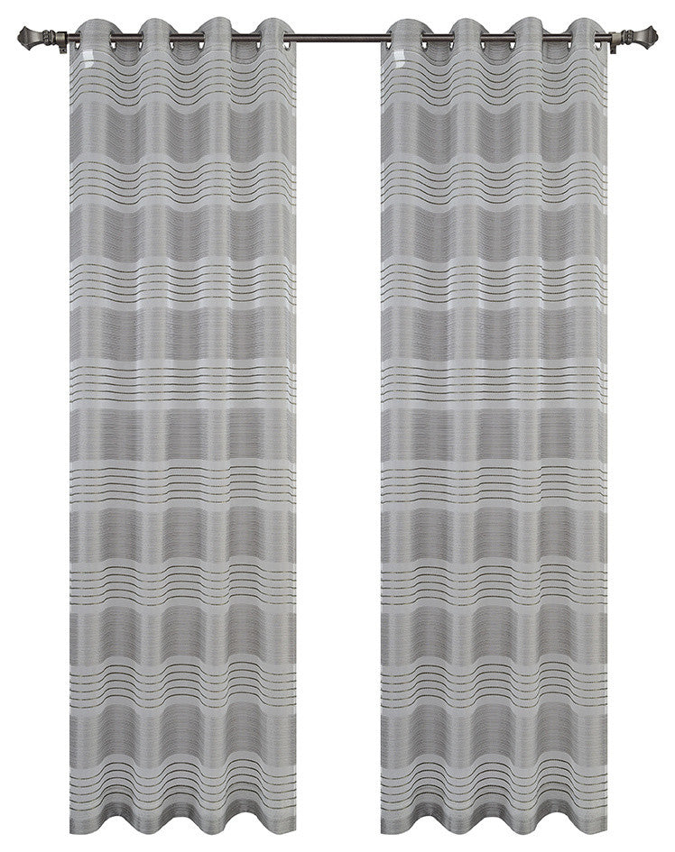 Urbanest Addie Set of 2 Sheer Curtain Panels With Grommets, Gray, 54"x84"