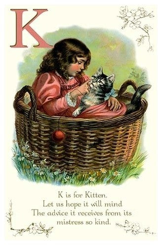 K is for Kitten- Gallery Wrapped Canvas Art 28" x 42"