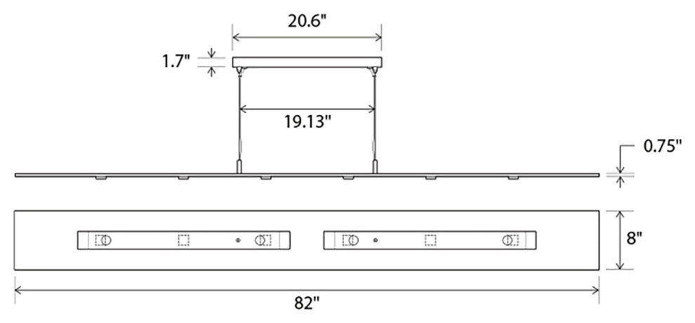 Vix 82" LED Linear Pendant, Walnut, 2700K