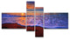 Colorful Sunset Over Beautiful Shore, Seashore Canvas Print, 60"x32", 4 panels