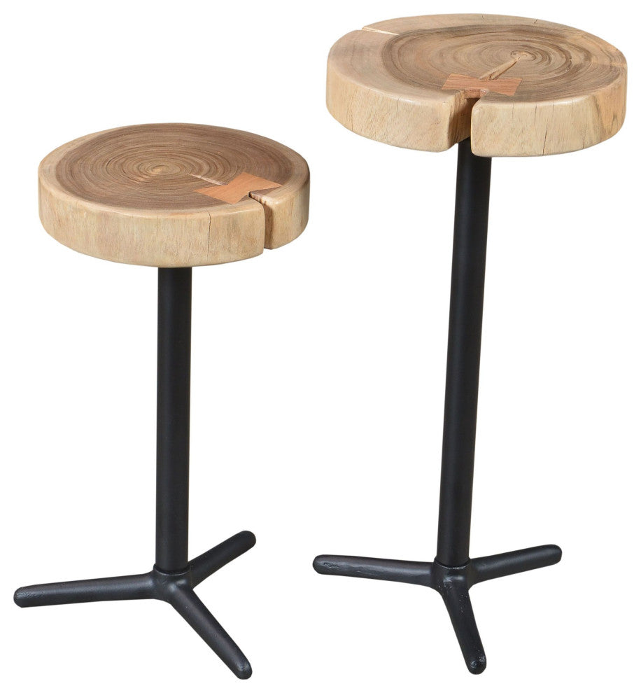 Organic Martini Tables, 2-Piece Set, Brown