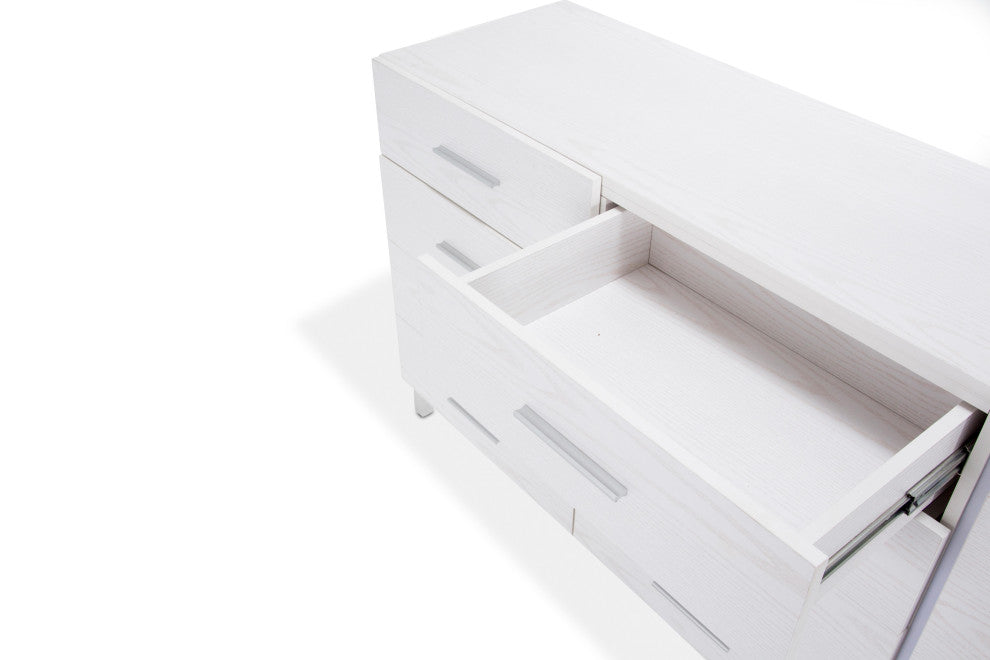 Lumiere 8-Drawer Dresser With LED Lighting, Frost White