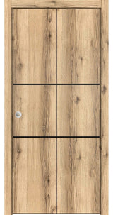 Bi-fold Doors 64 x 84 | Planum 0014 Oak with  | Sturdy Tracks
