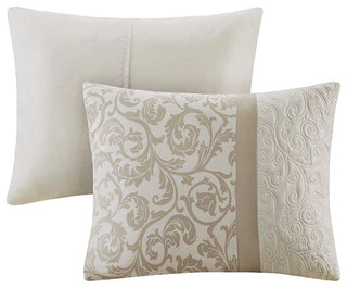510 Design Ramsey Embroidered 8 Piece Comforter Set, Neutral, King