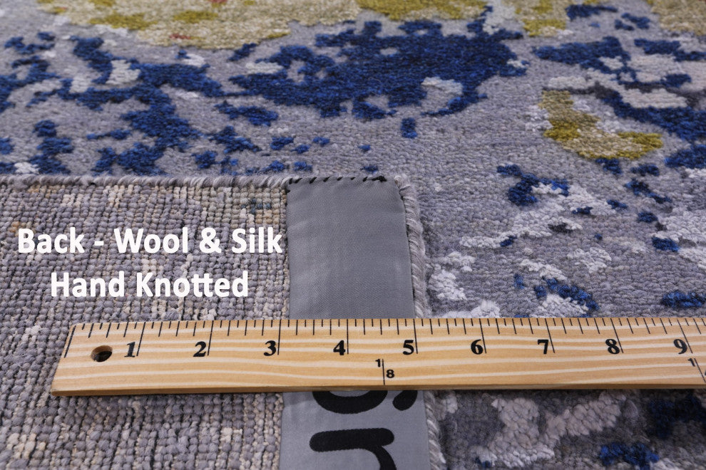 7' 11" X 10' 2" Handmade Wool and Silk Modern Rug Q7222
