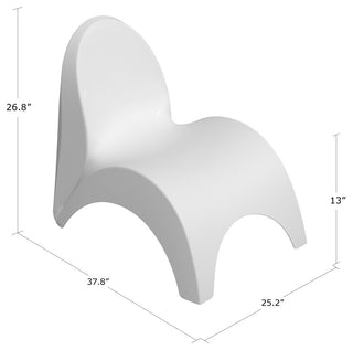 Set of two White Angel Trumpet Chairs with White Sprout Table, White