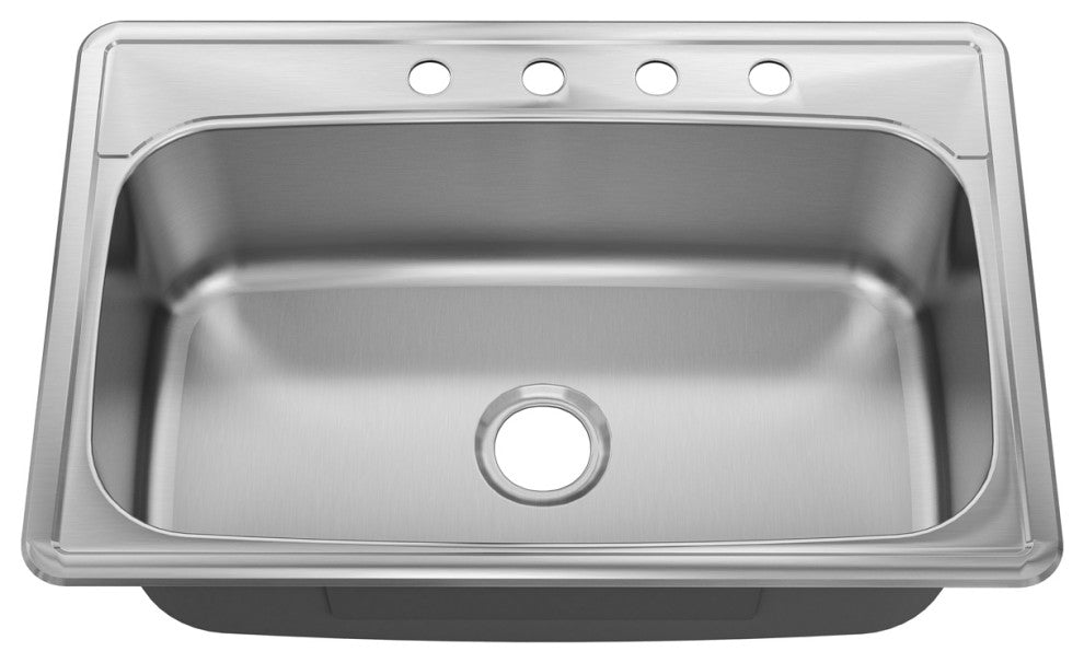 Sinber 33" Drop, Singel Bowl 304 Stainless Steel Kitchen Sink